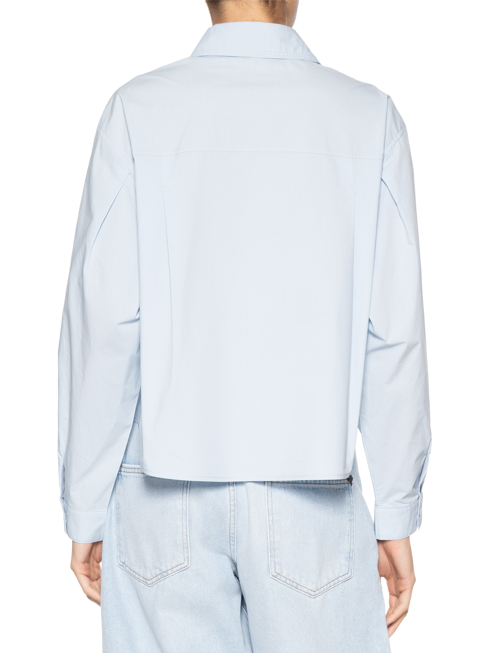 Camisa Feminina Com Bolso Azul Animale Jeans