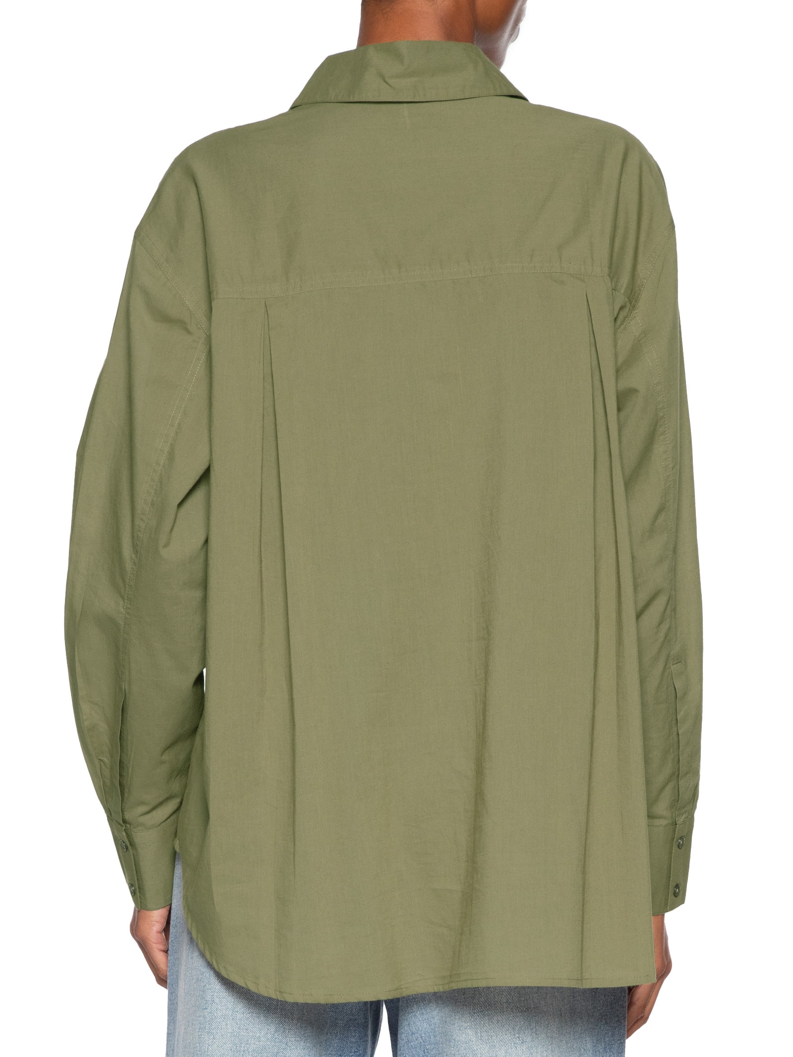 Camisa Feminina Com Bordados Na Gola Verde Animale Jeans