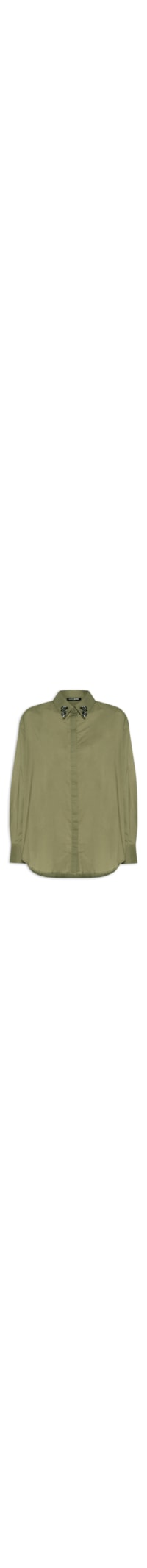 Camisa Feminina Com Bordados Na Gola - Verde
