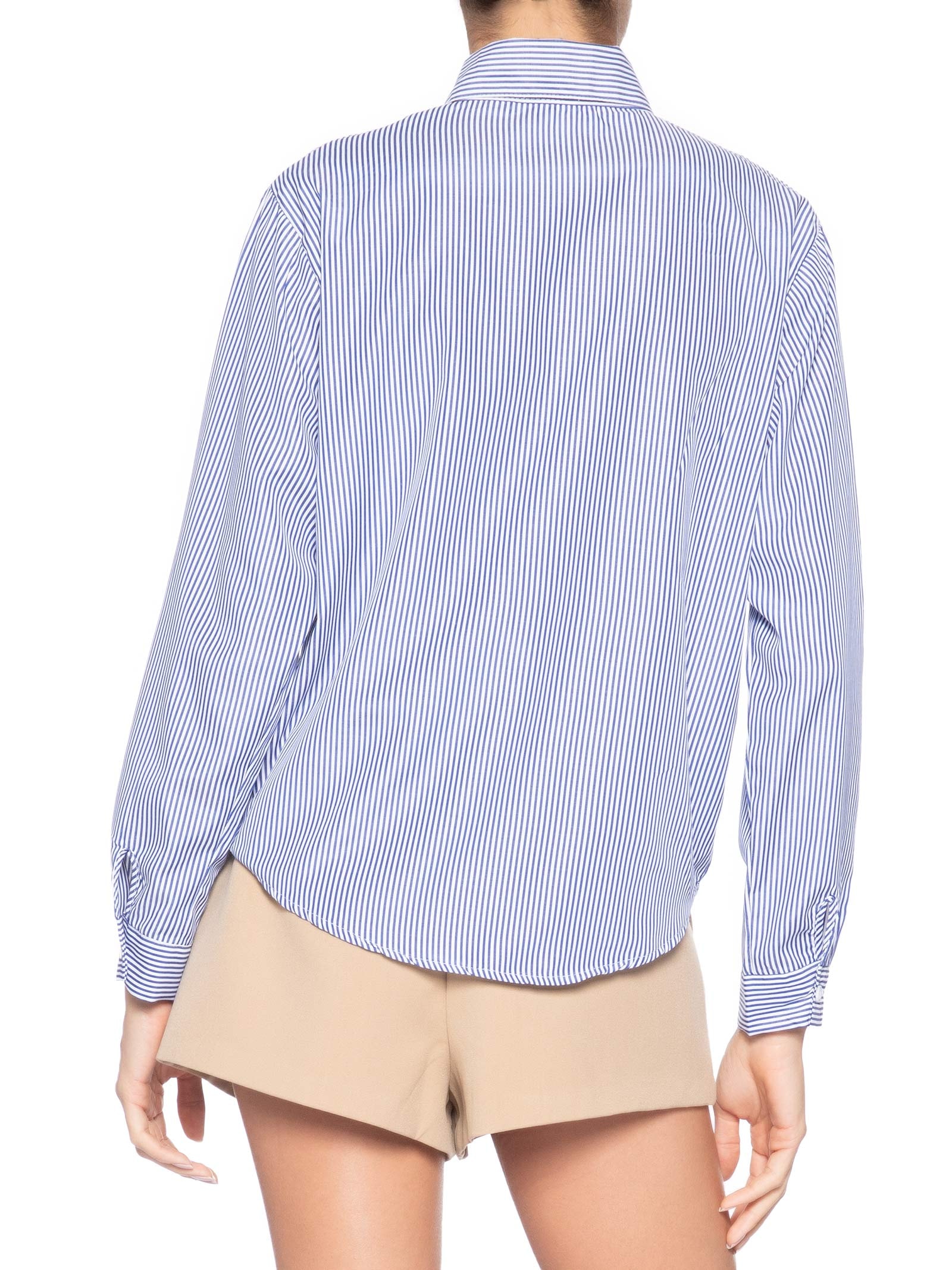 Camisa Feminina Com Colete em Tricot Azul Market 33