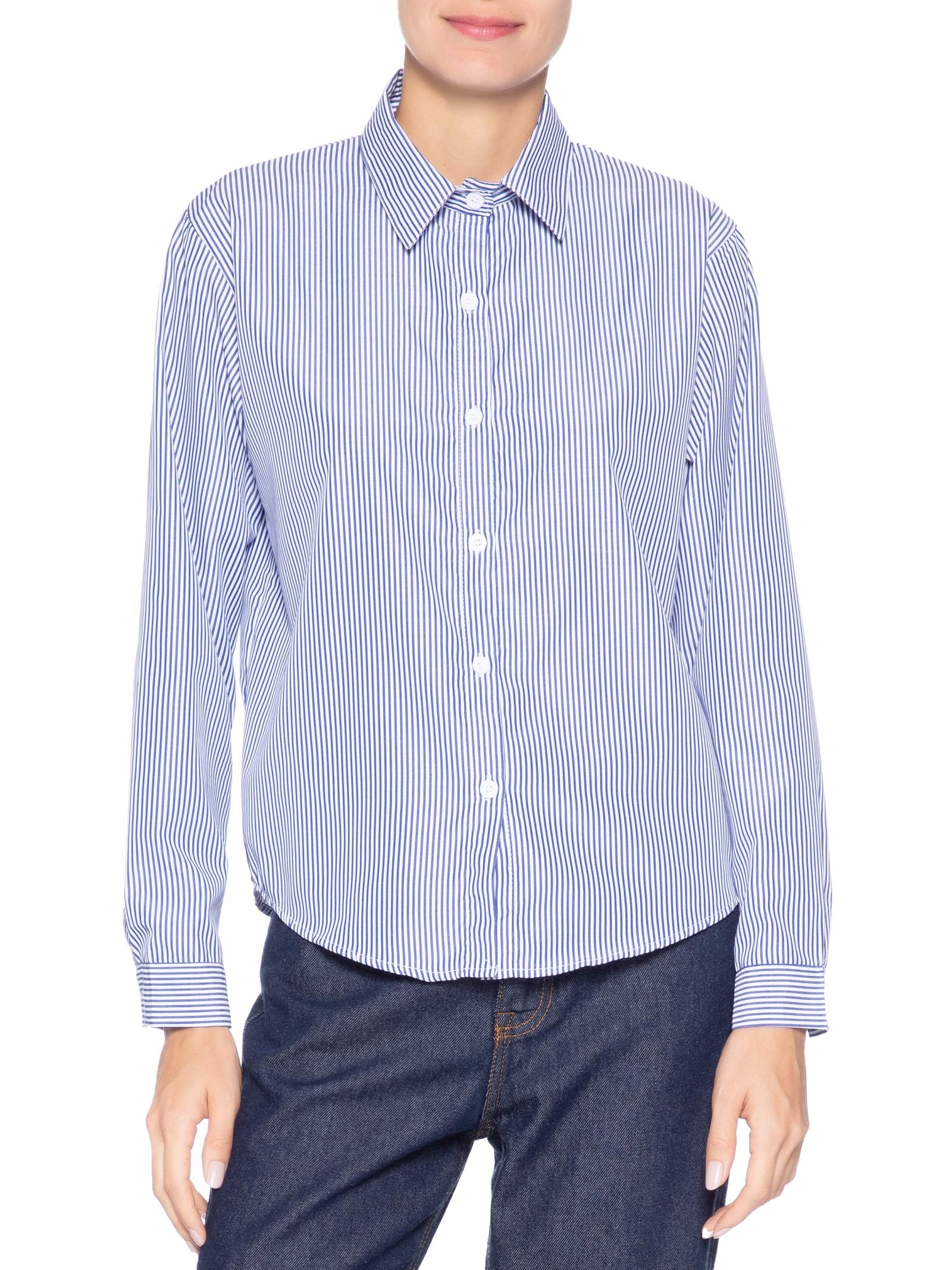 Camisa Feminina com Colete em Tricot – Azul Market 33