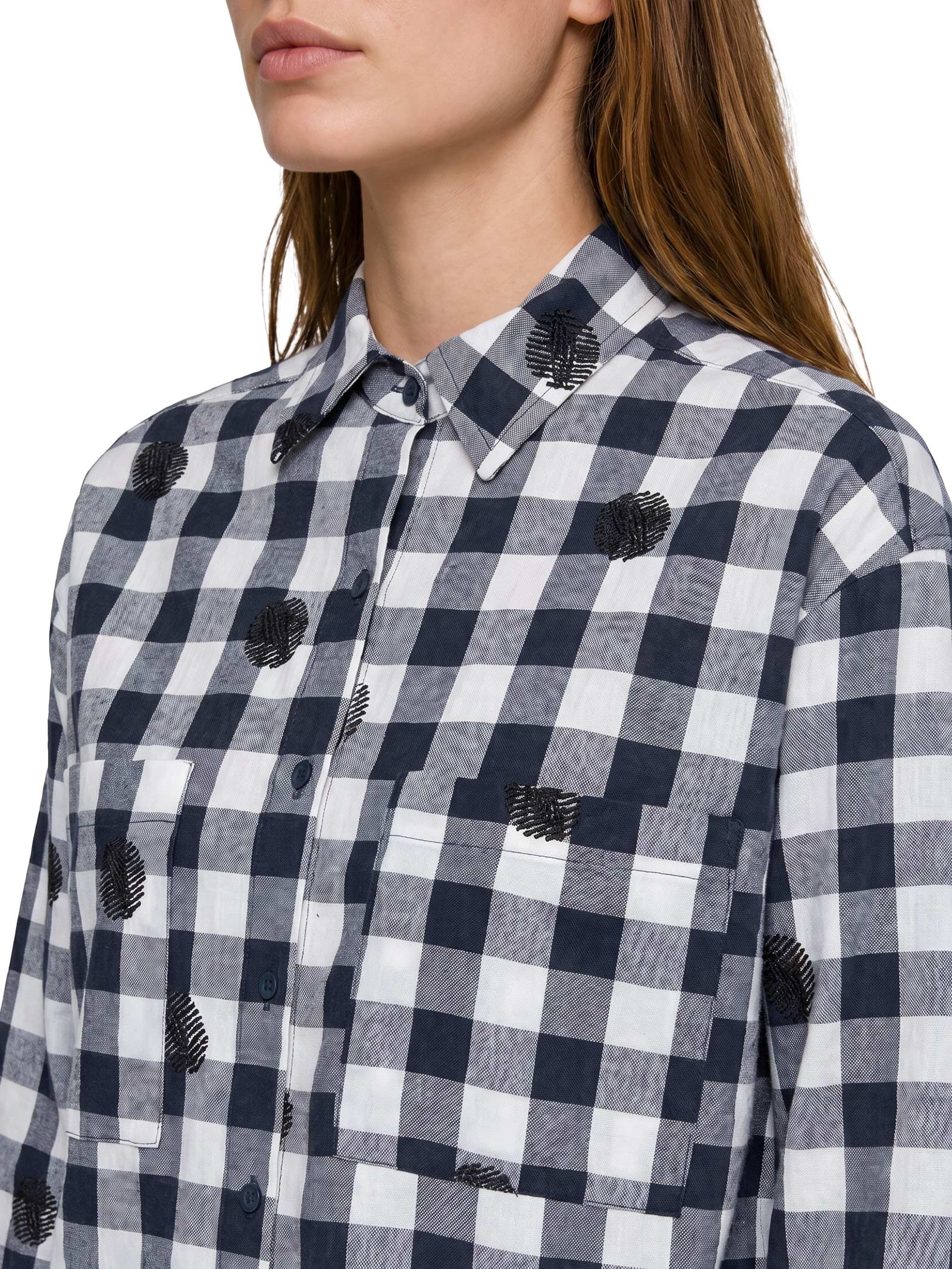 Camisa Feminina Com Top Alg Vichy Maxi Bordado Preto Cantão