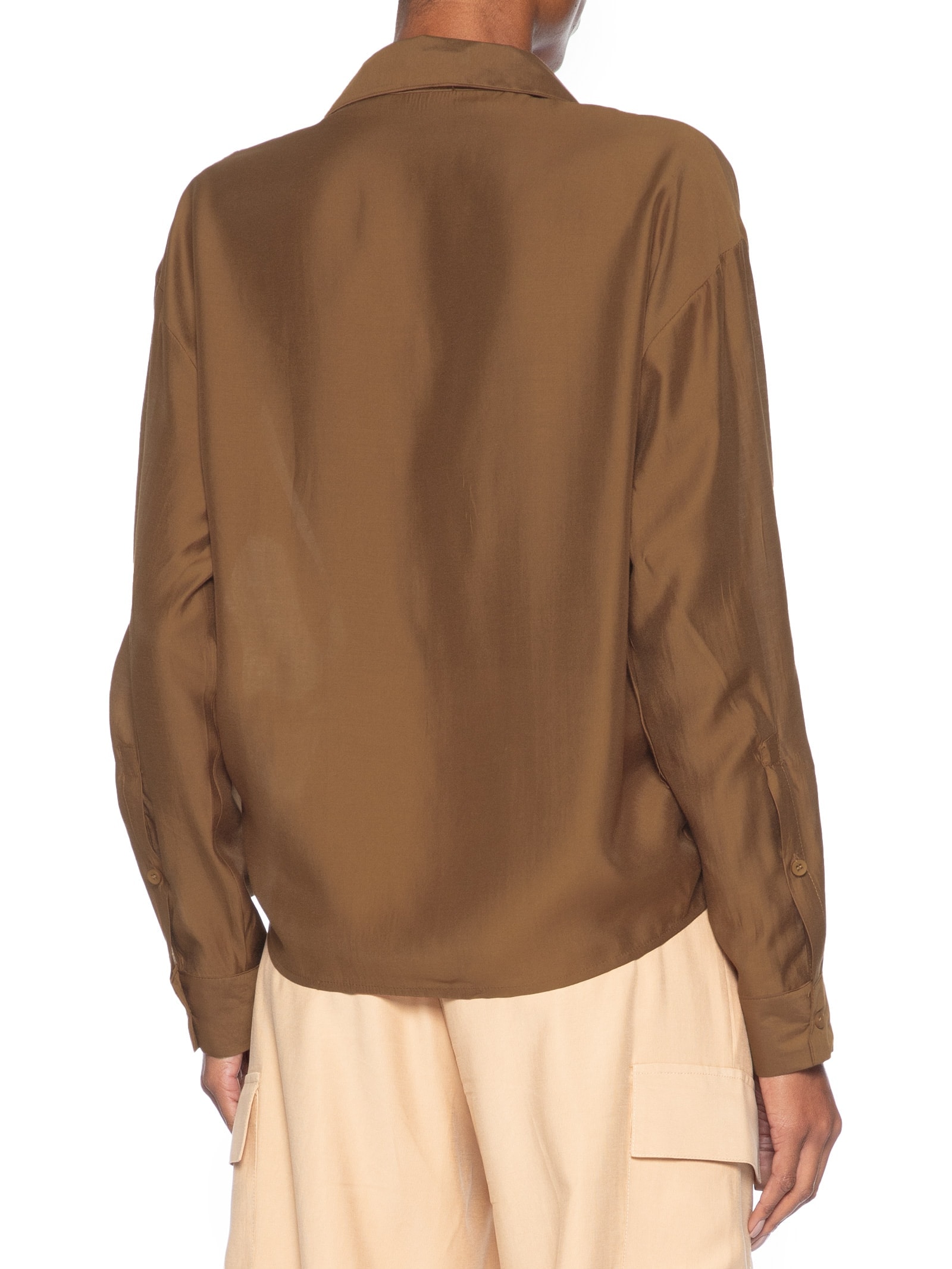 Camisa Feminina Com Transpasse Marrom '2Essential