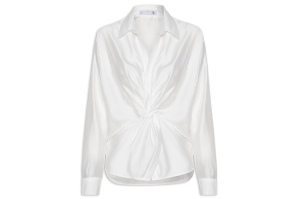 Camisa Feminina Com Transpasse - Off White
