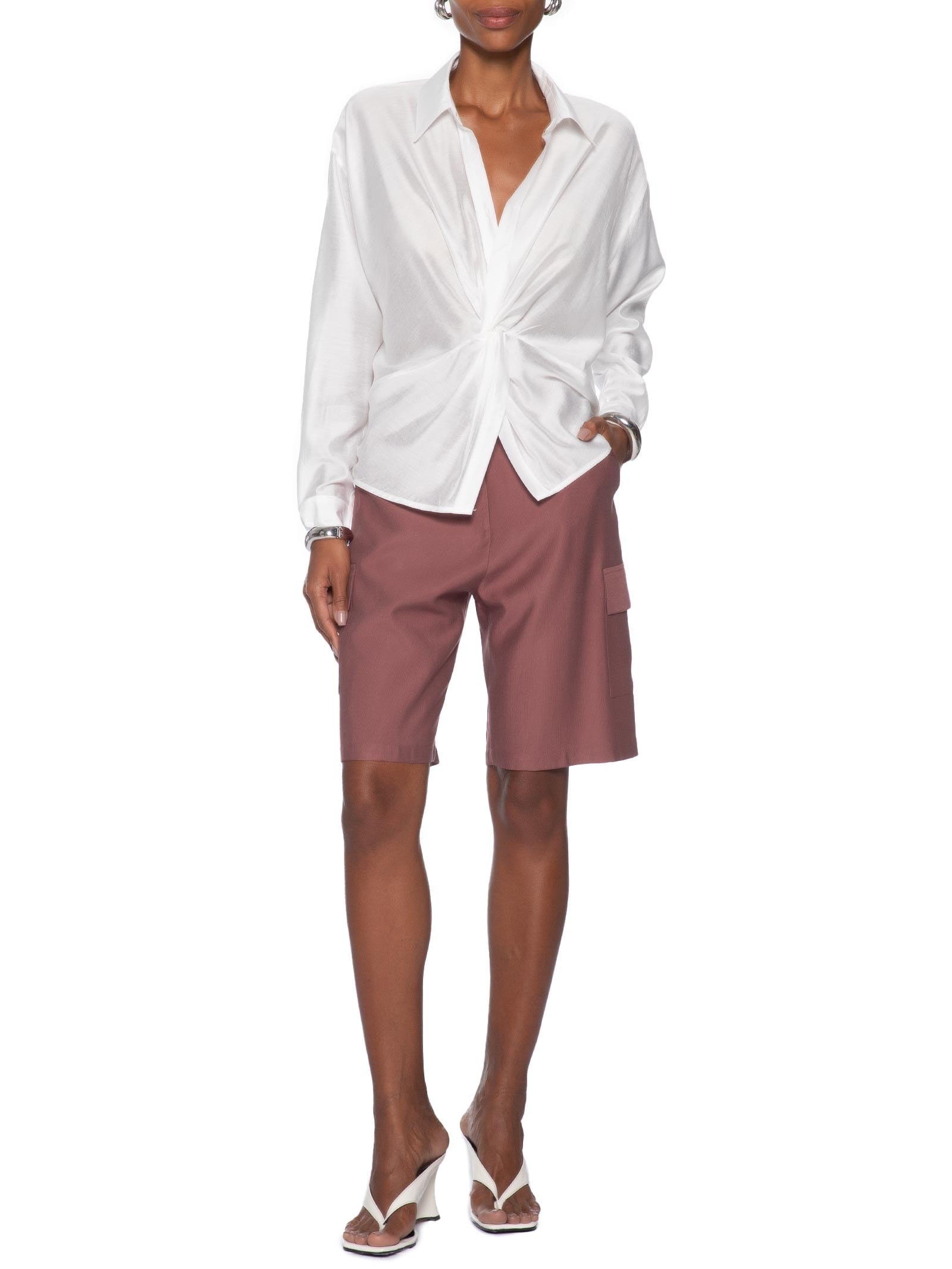 Camisa Feminina Com Transpasse Off White '2Essential