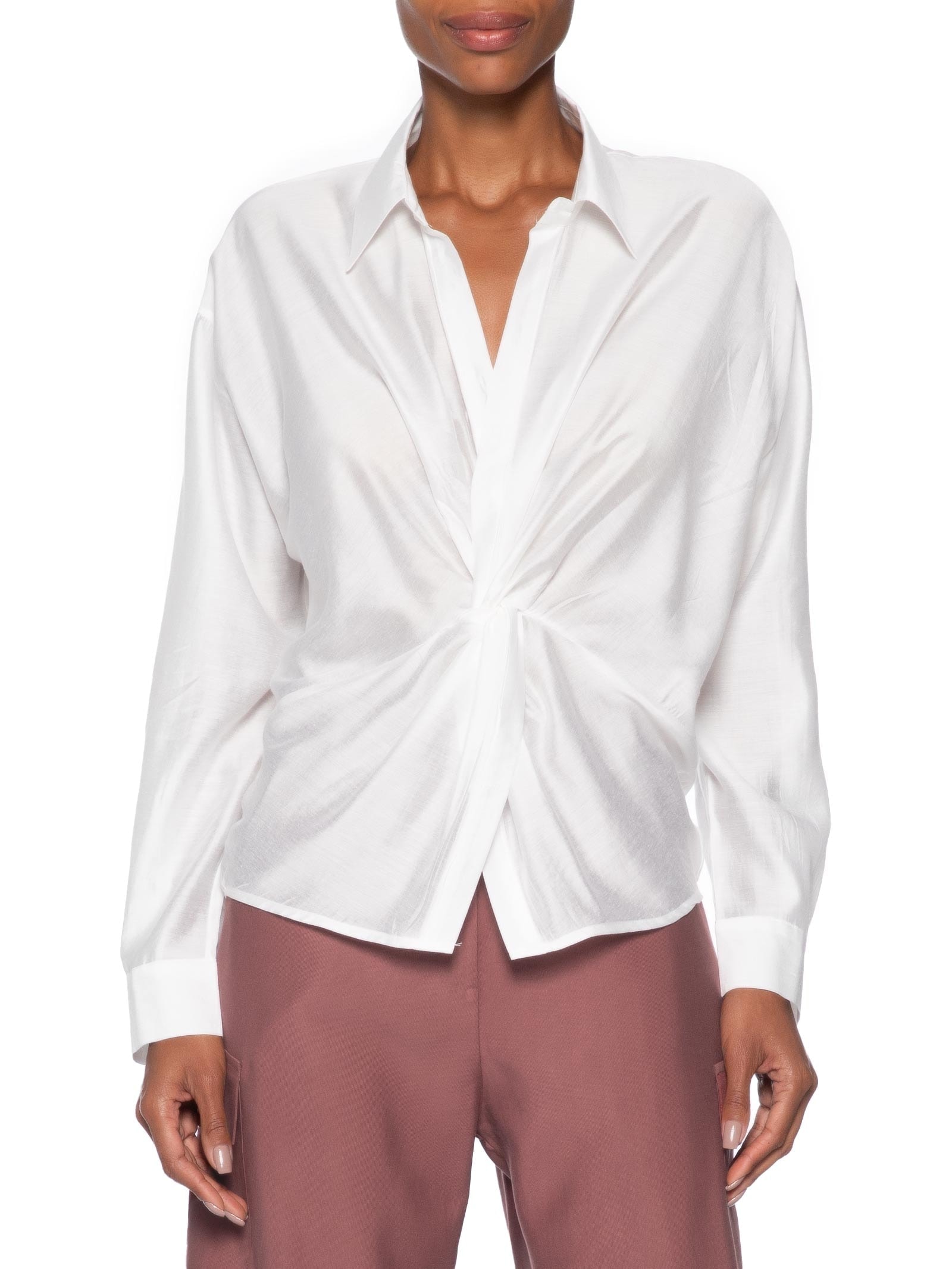 Camisa Feminina Com Transpasse Off White '2Essential