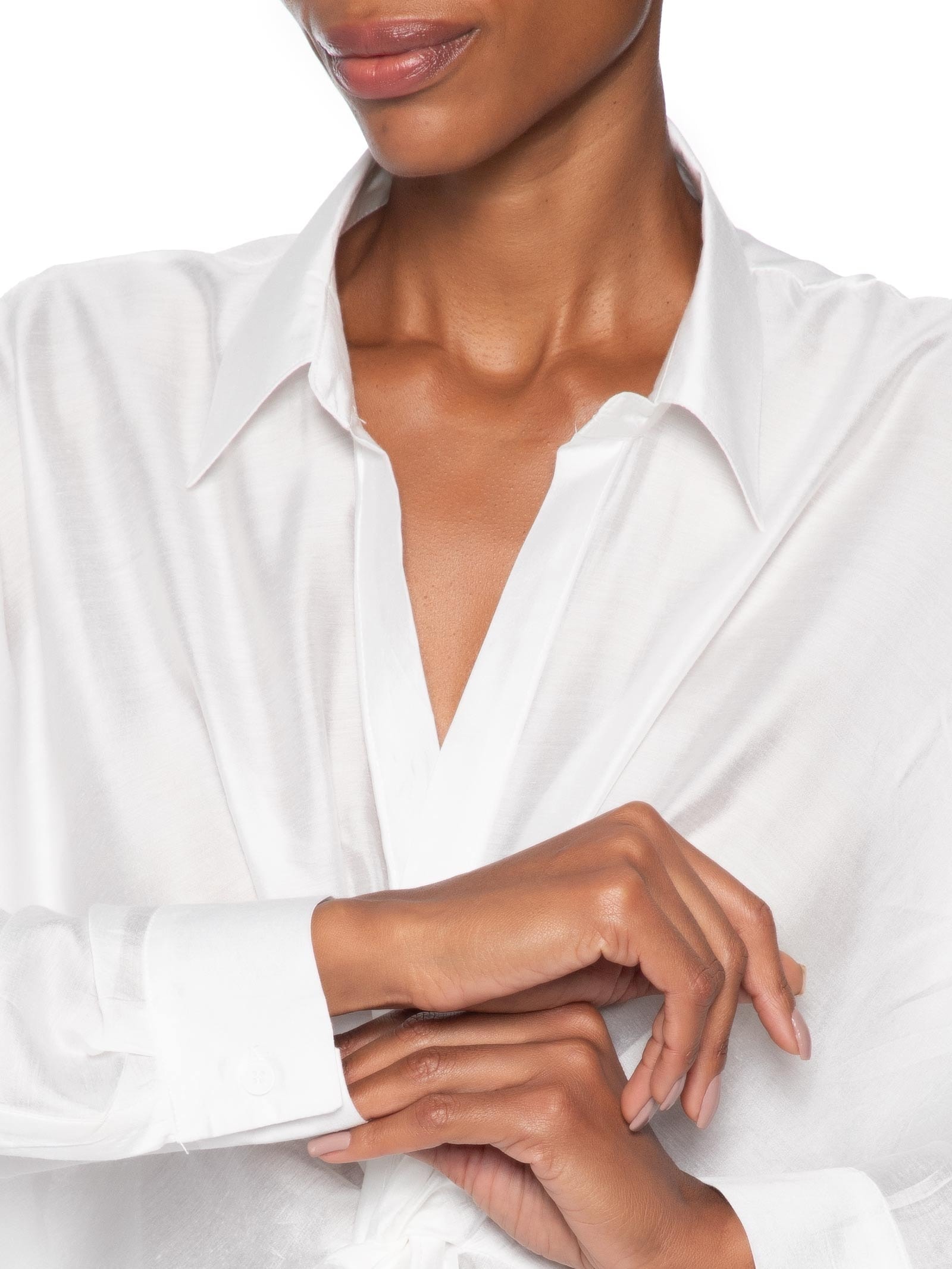 Camisa Feminina Com Transpasse Off White '2Essential