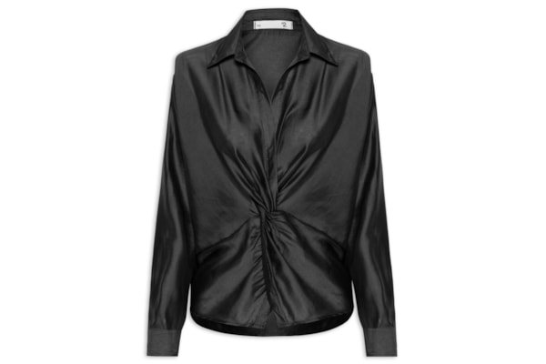 Camisa Feminina Com Transpasse - Preto
