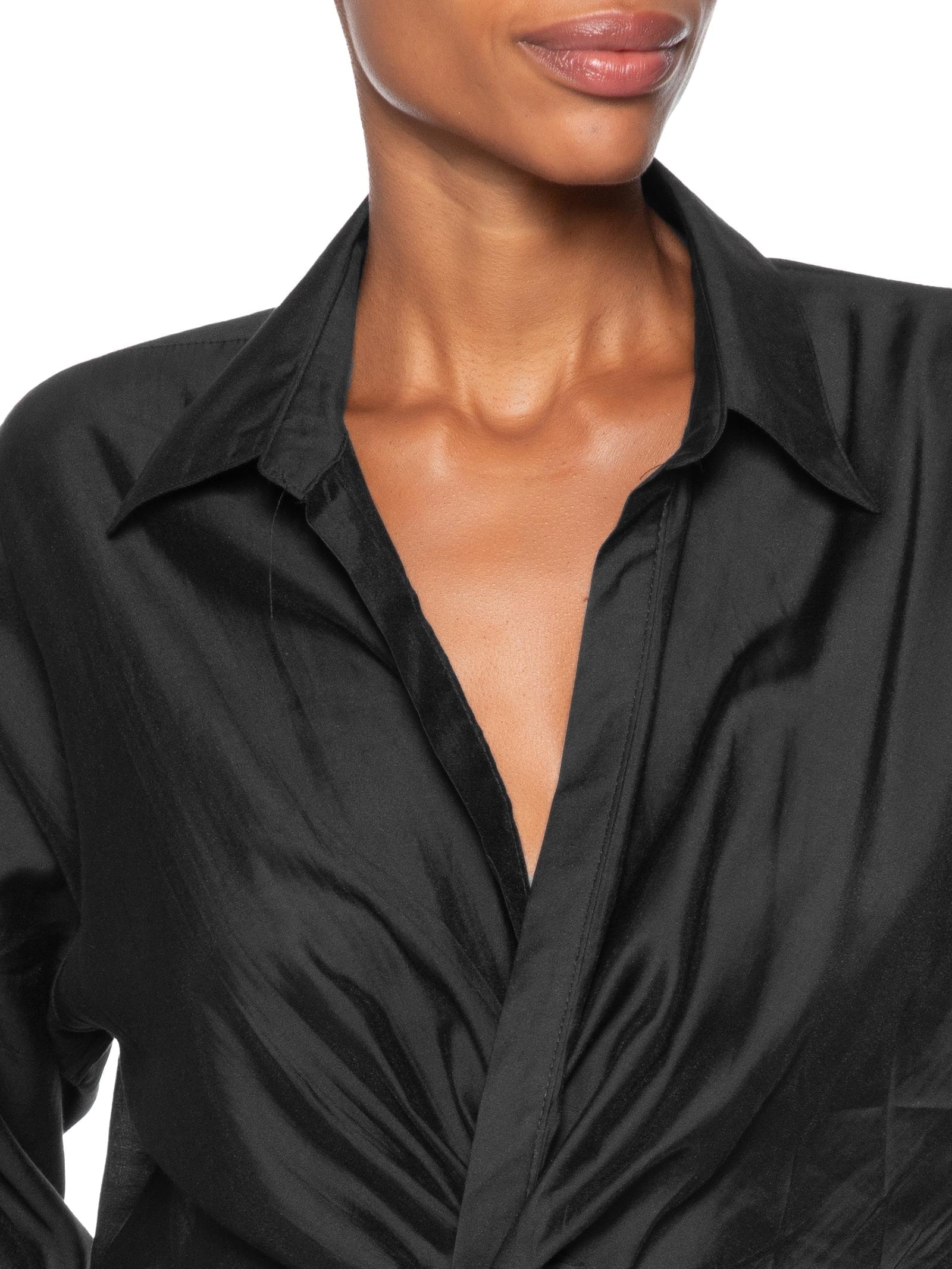 Camisa Feminina Com Transpasse Preto '2Essential