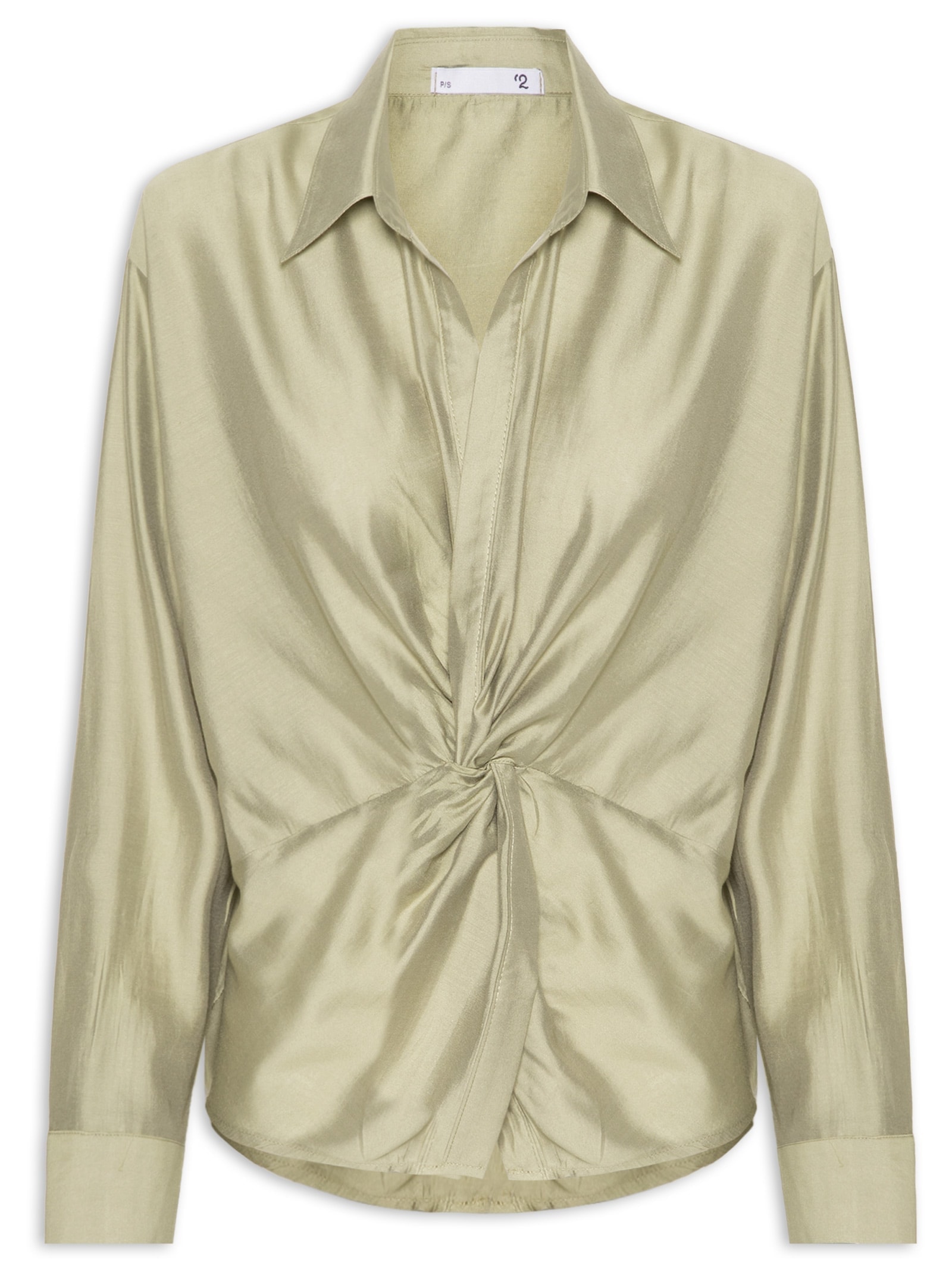 Camisa Feminina Com Transpasse Verde '2Essential