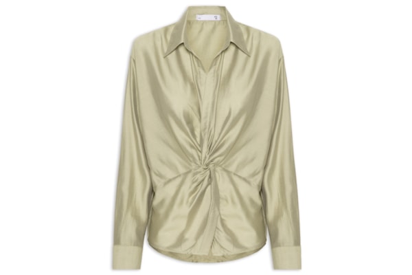 Camisa Feminina Com Transpasse - Verde