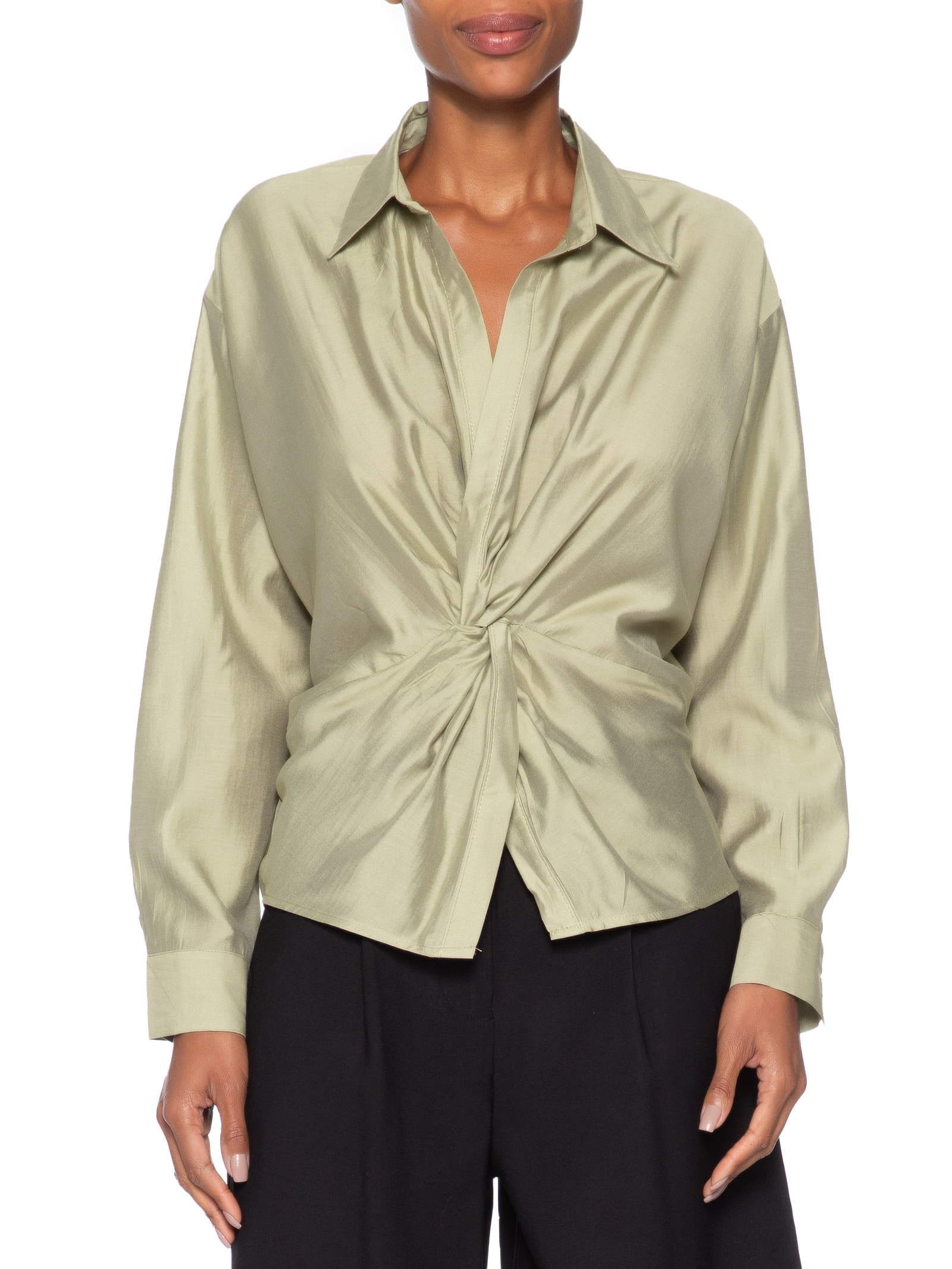 Camisa Feminina Com Transpasse Verde '2Essential