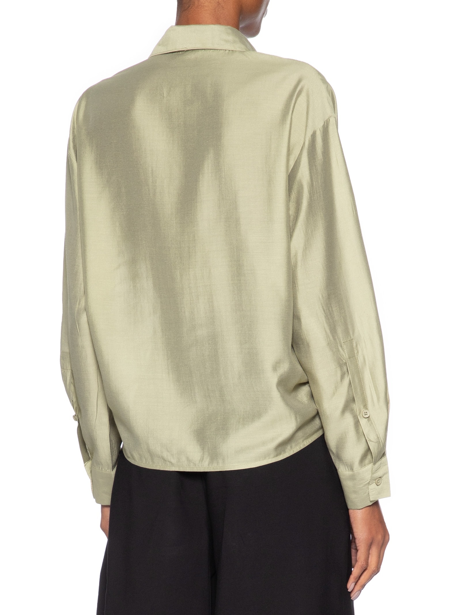 Camisa Feminina Com Transpasse Verde '2Essential