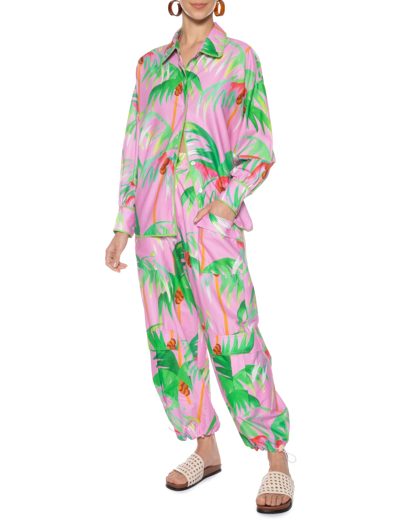 Camisa Feminina Coqueiral Rosa Farm