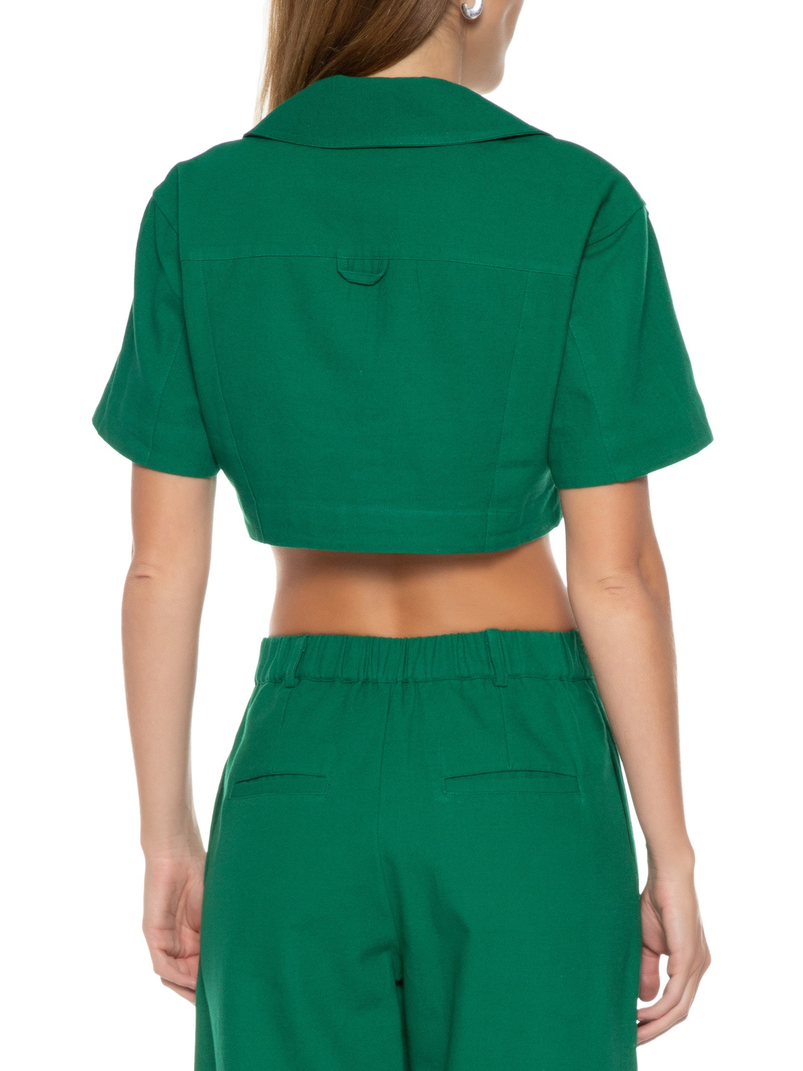 Camisa Feminina Cotton Organic Cropped Verde Animale Jeans