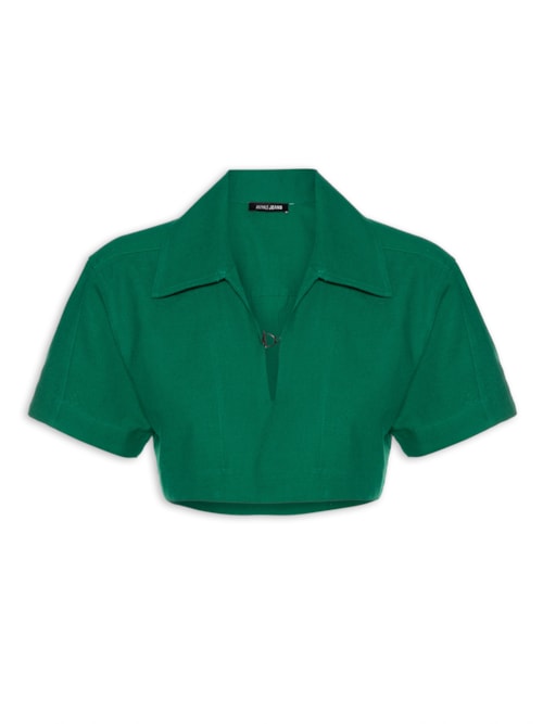 Camisa Feminina Cotton Organic Cropped – Verde