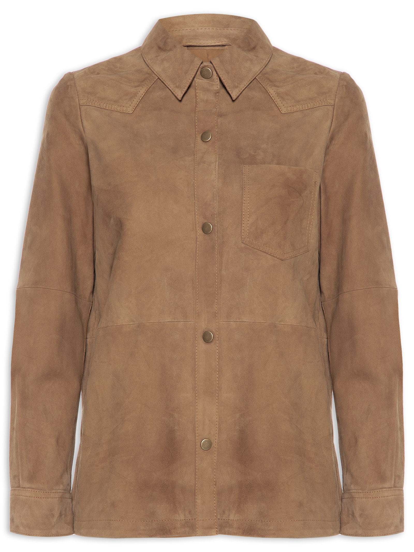 Camisa Feminina Couro Marrom Maria Filó