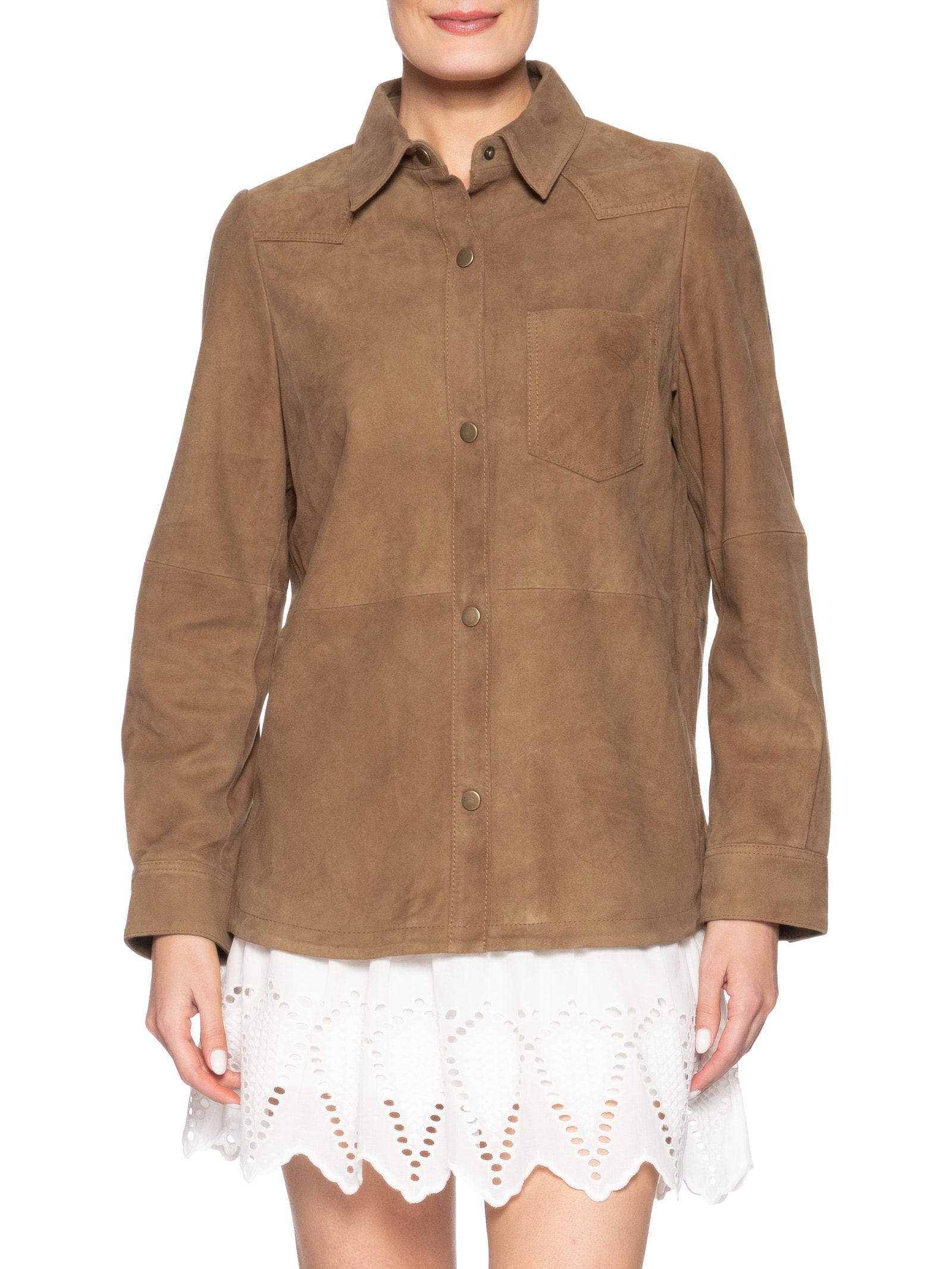 Camisa Feminina Couro Marrom Maria Filó