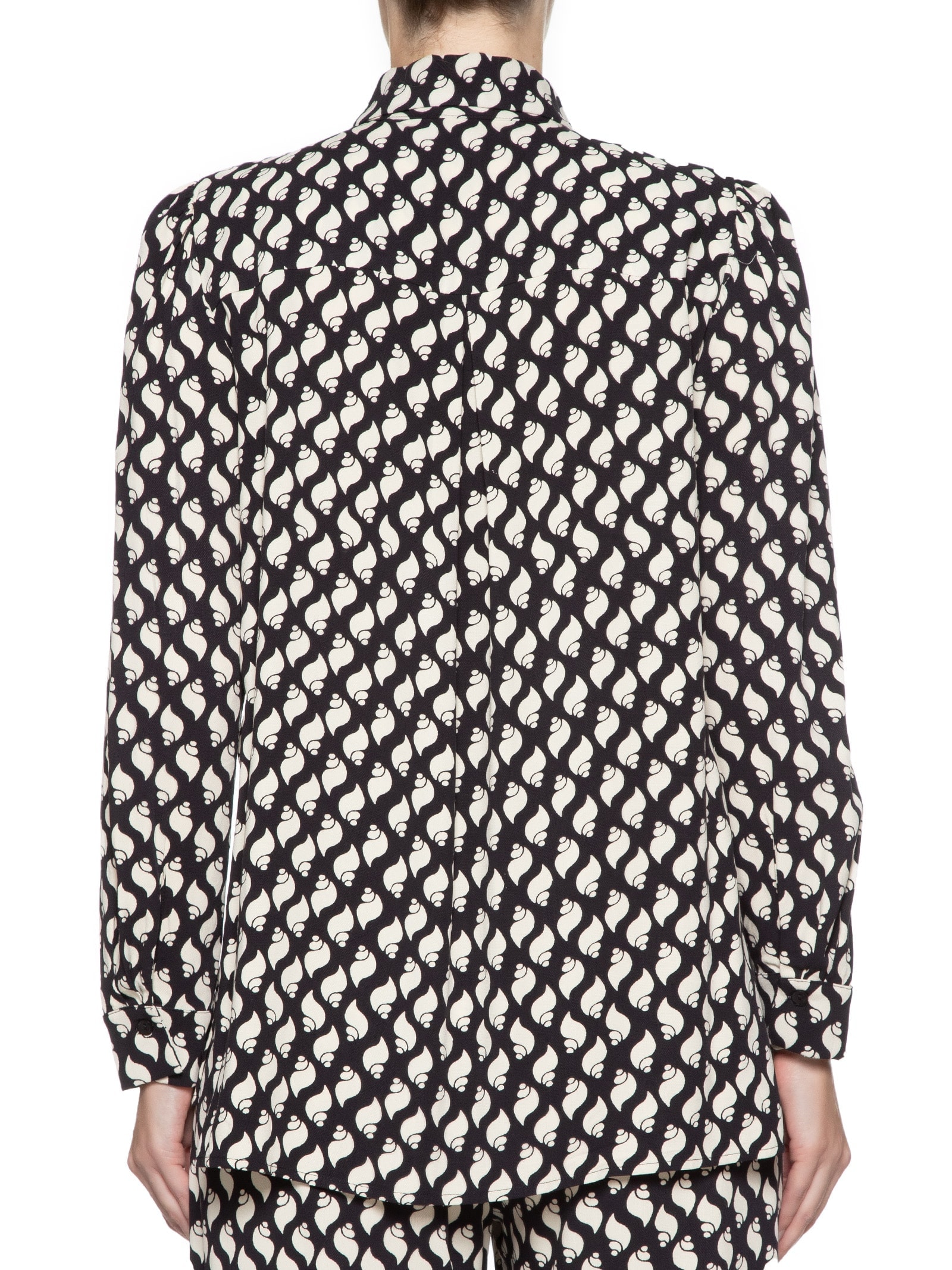 Camisa Feminina Crepe Estampa Litorânea Preto  Dress To