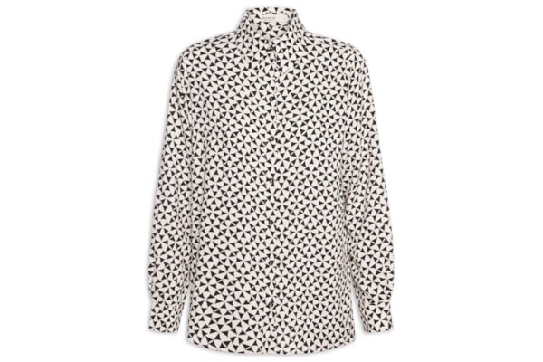 Camisa Feminina Crepe Estampa Vento - Preto