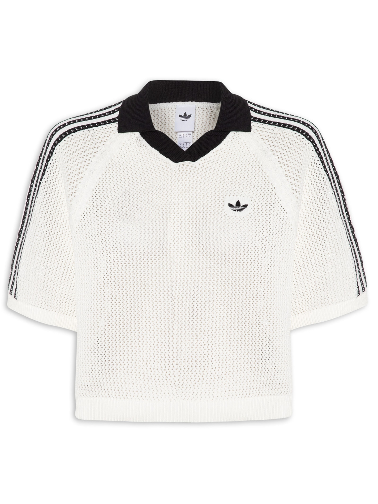 Camisa Feminina Crochet Polo Branco Adidas Originals