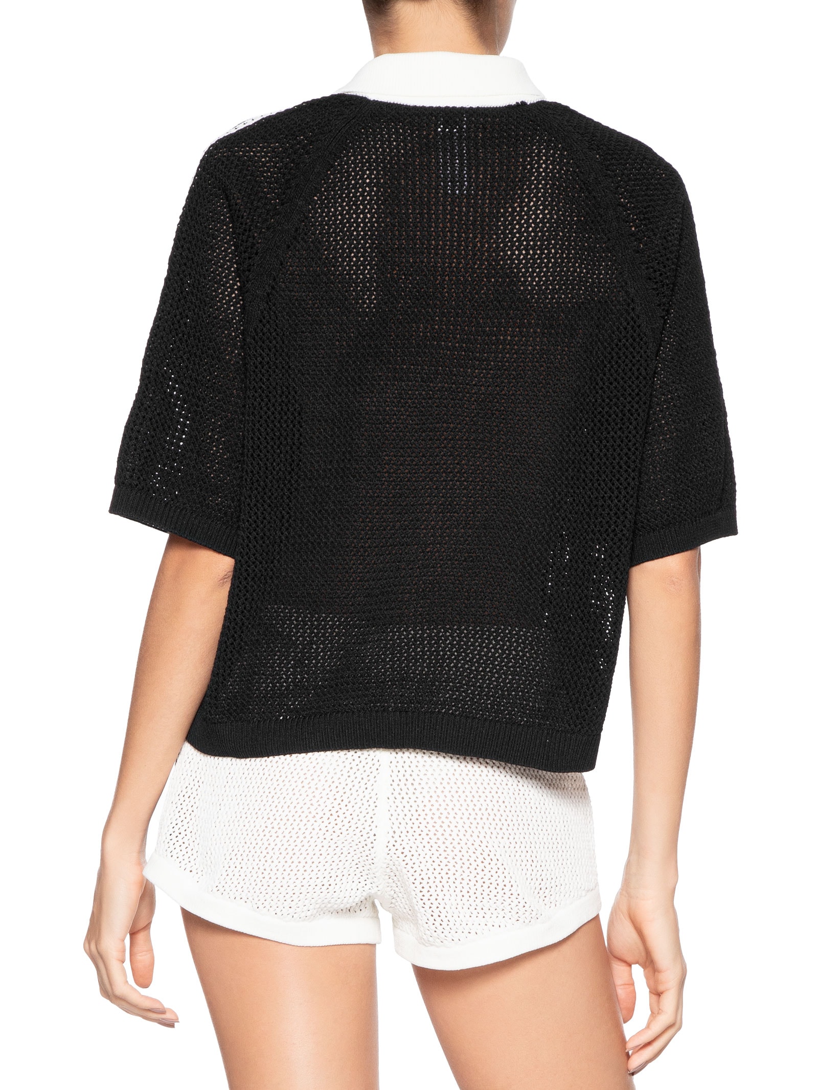 Camisa Feminina Crochet Polo - Preto - Adidas Originals