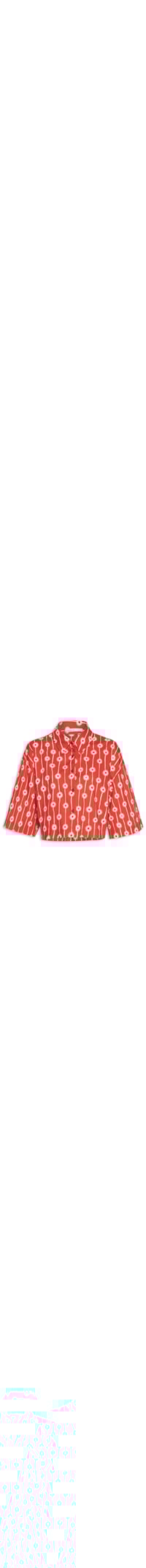 Camisa Feminina Cropped Estampa Bruma - Vermelho