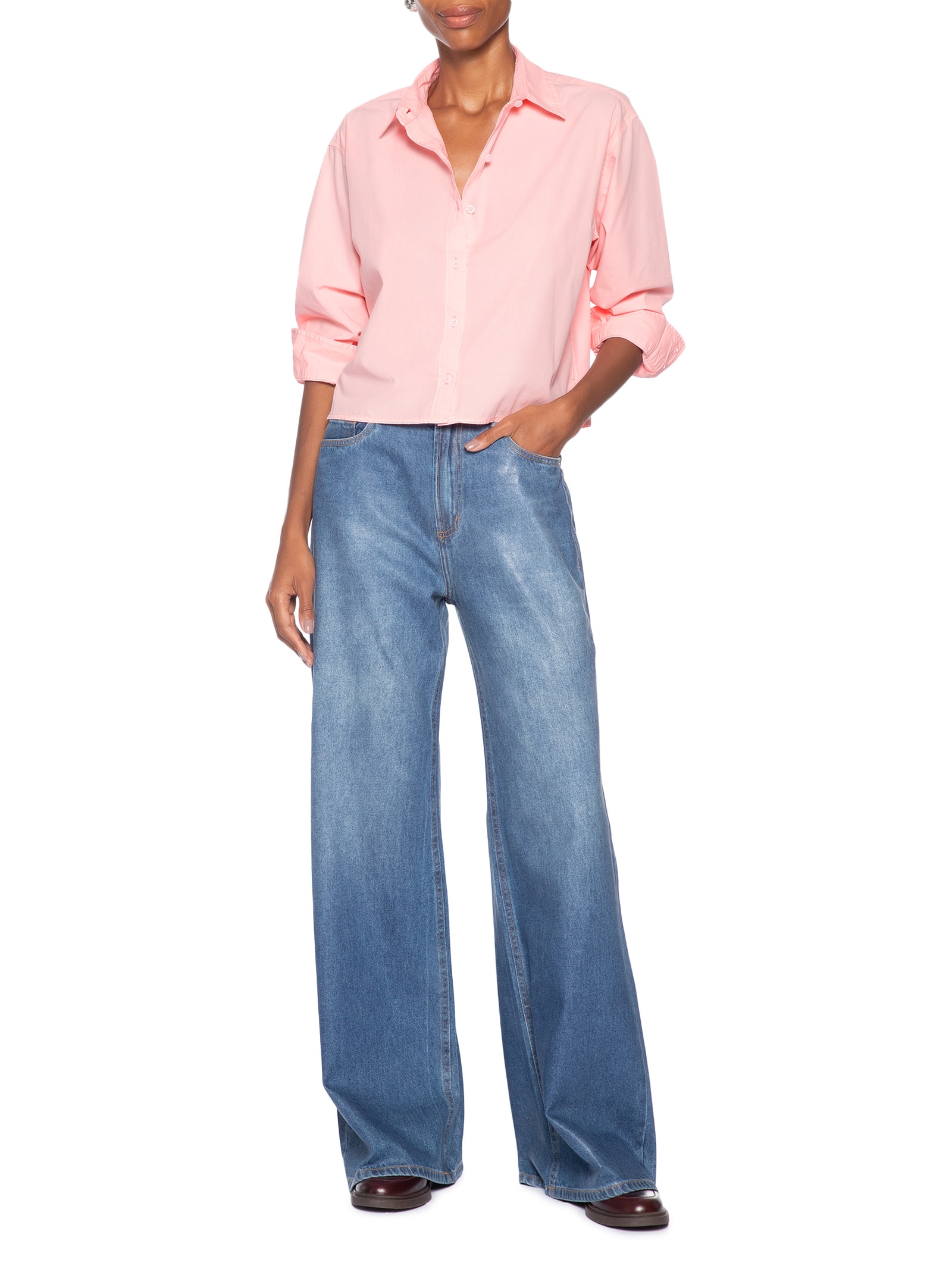 Camisa Feminina Cropped Harlie Rosa Levi's