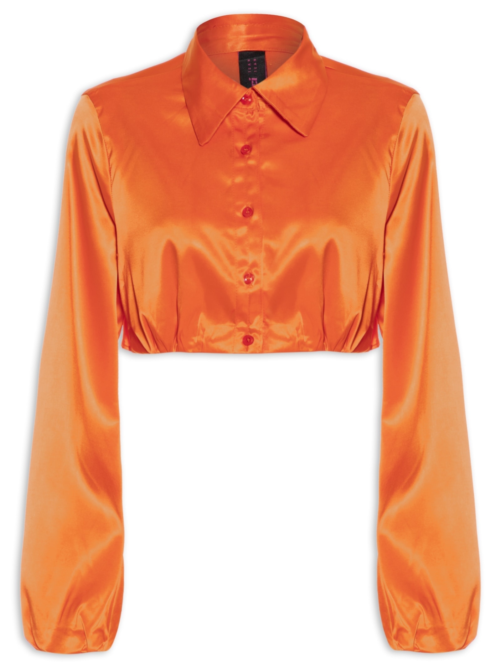 Camisa Feminina Cropped Laranja Colcci
