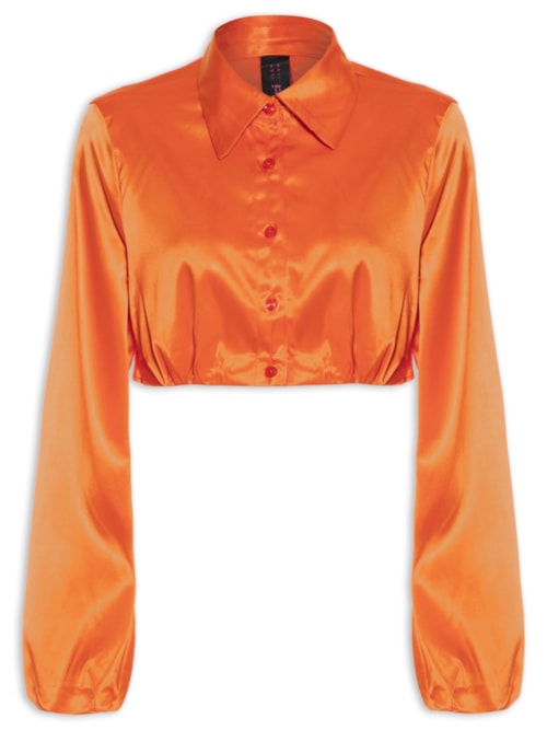 Camisa Feminina Cropped – Laranja