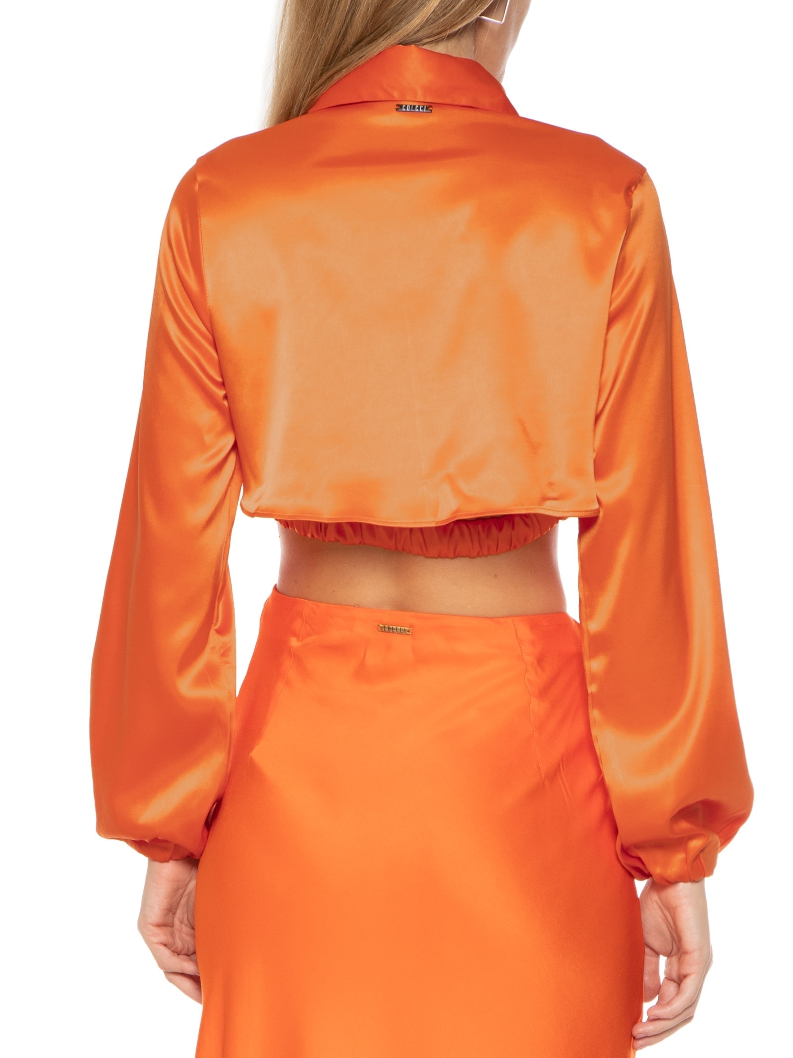Camisa Feminina Cropped Laranja Colcci