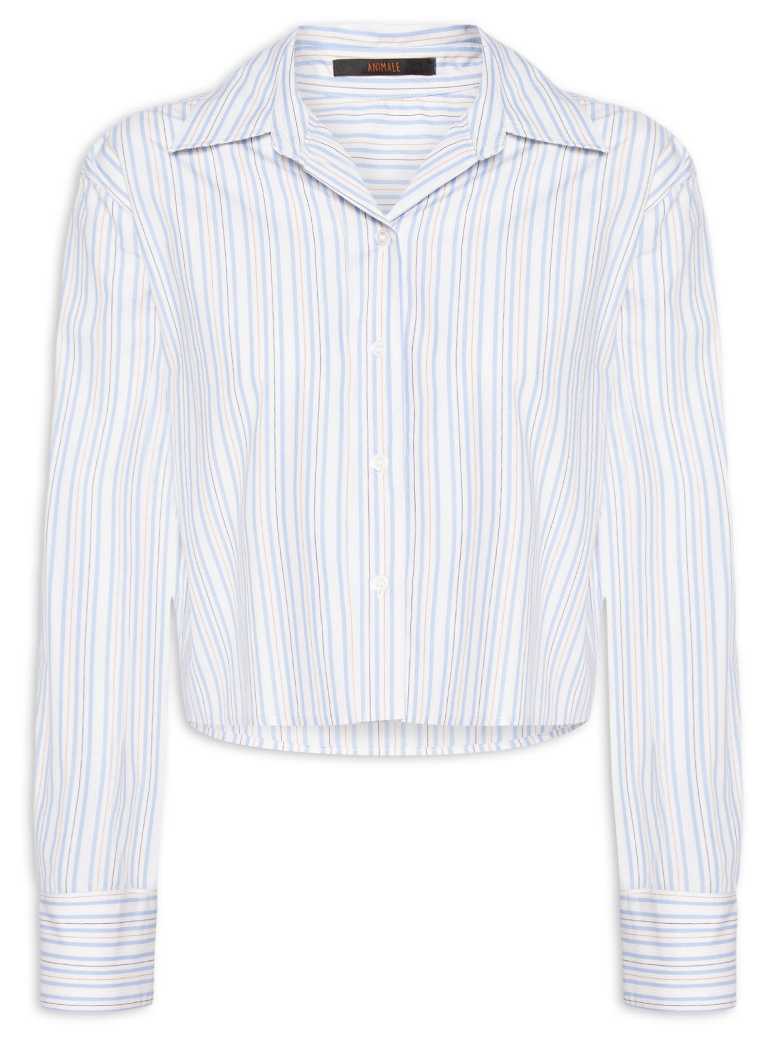 Camisa Feminina Cropped Listra Azul Animale