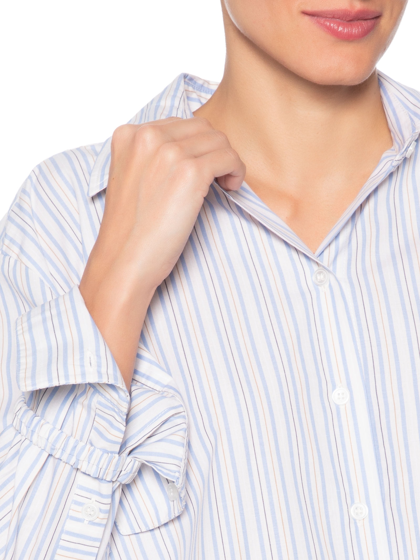 Camisa Feminina Cropped Listra Azul Animale