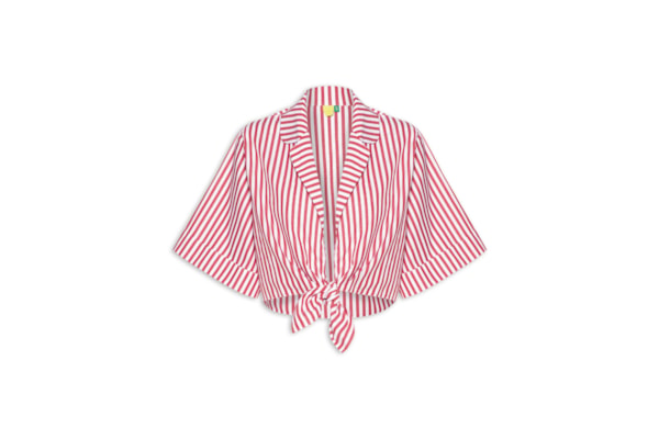 Camisa Feminina Cropped Listrada - Rosa