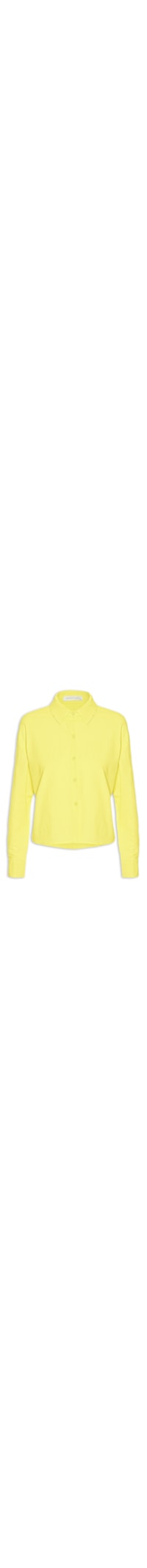 Camisa Feminina Cropped Manga Longa - Amarelo