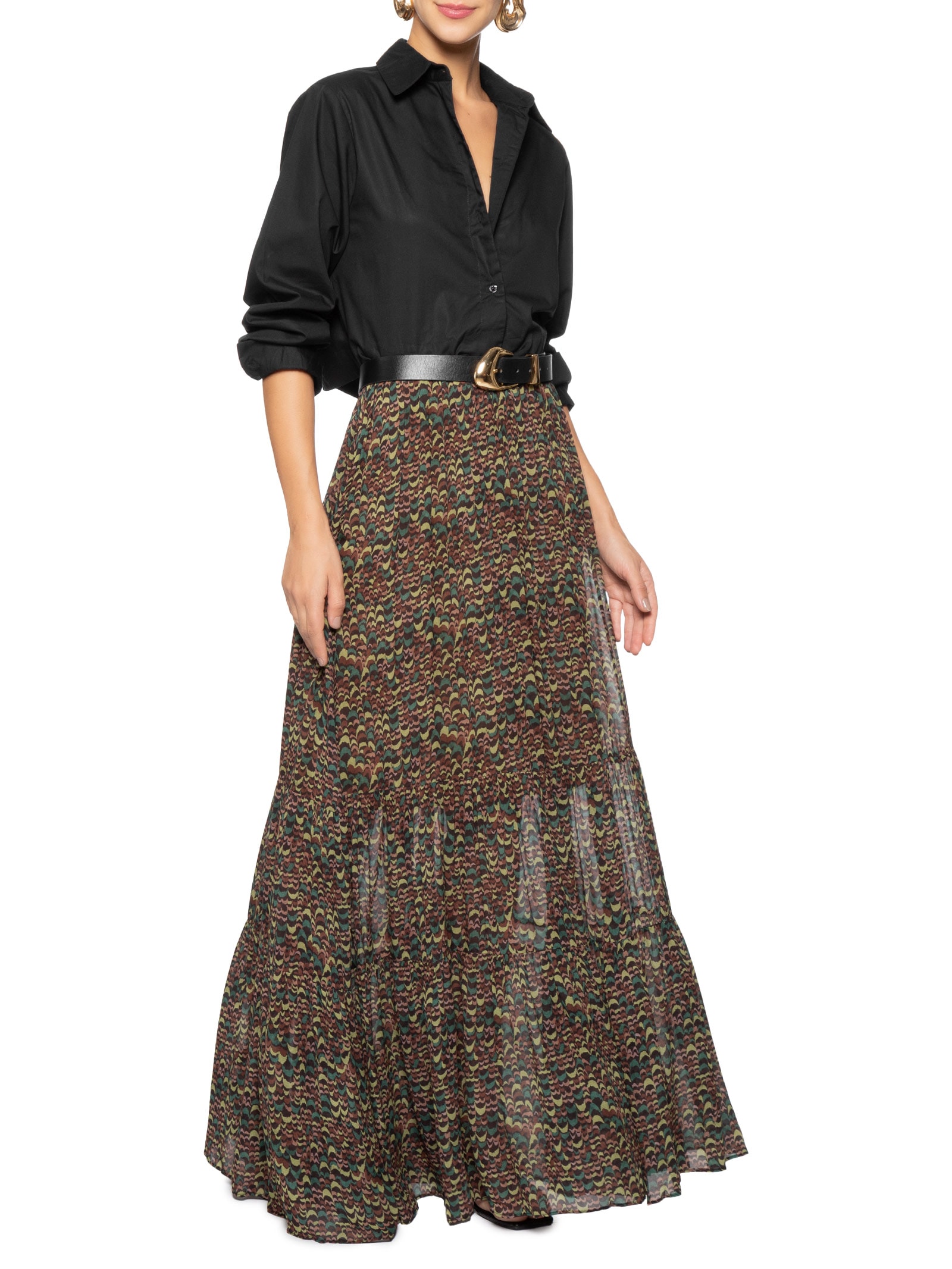 Camisa Feminina Cropped Preto Animale