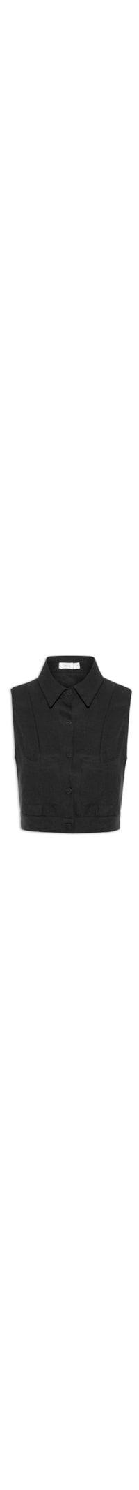 Camisa Feminina Cropped Sem Manga - Preto