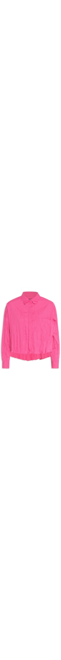 Camisa Feminina Cropped Tricoline Pleat - Rosa
