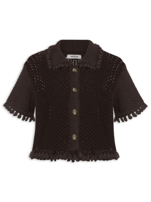 Camisa Feminina Curta Blimblom – Marrom