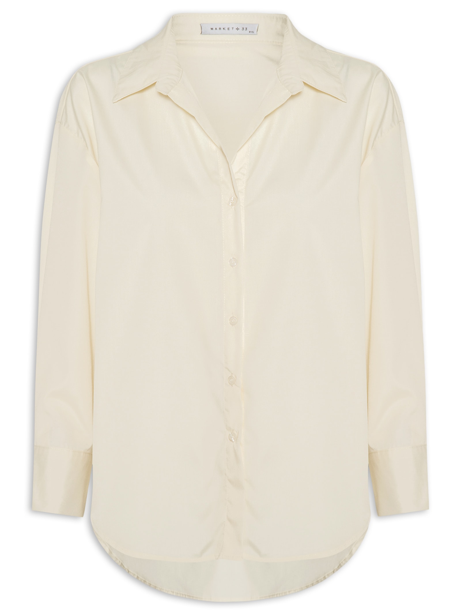 Camisa Feminina De Alfaiataria Amarelo Market 33