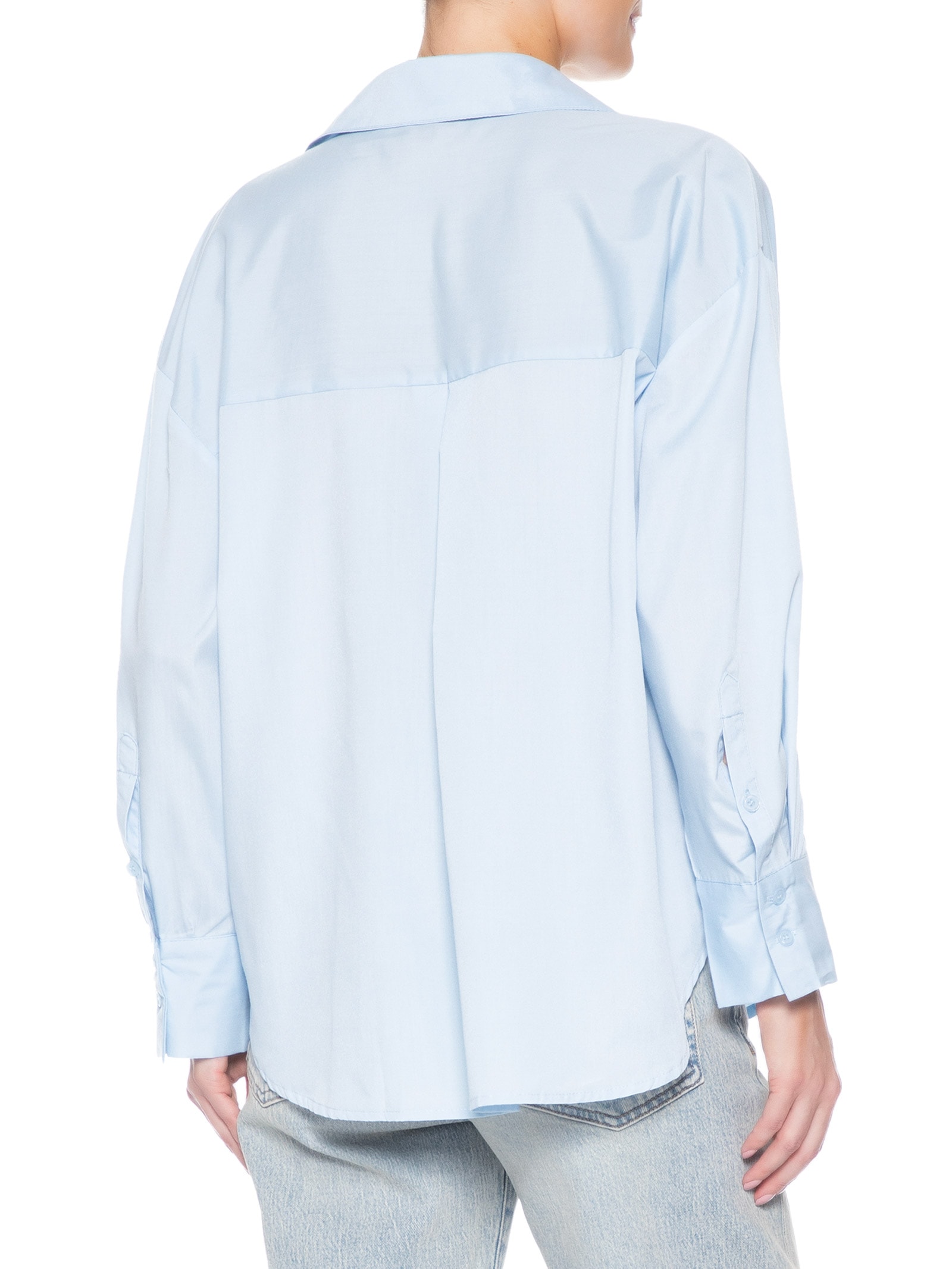 Camisa Feminina De Alfaiataria Azul Market 33