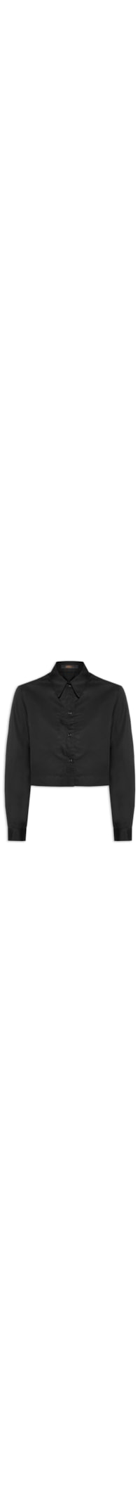 Camisa Feminina De Algodão Cropped - Preto