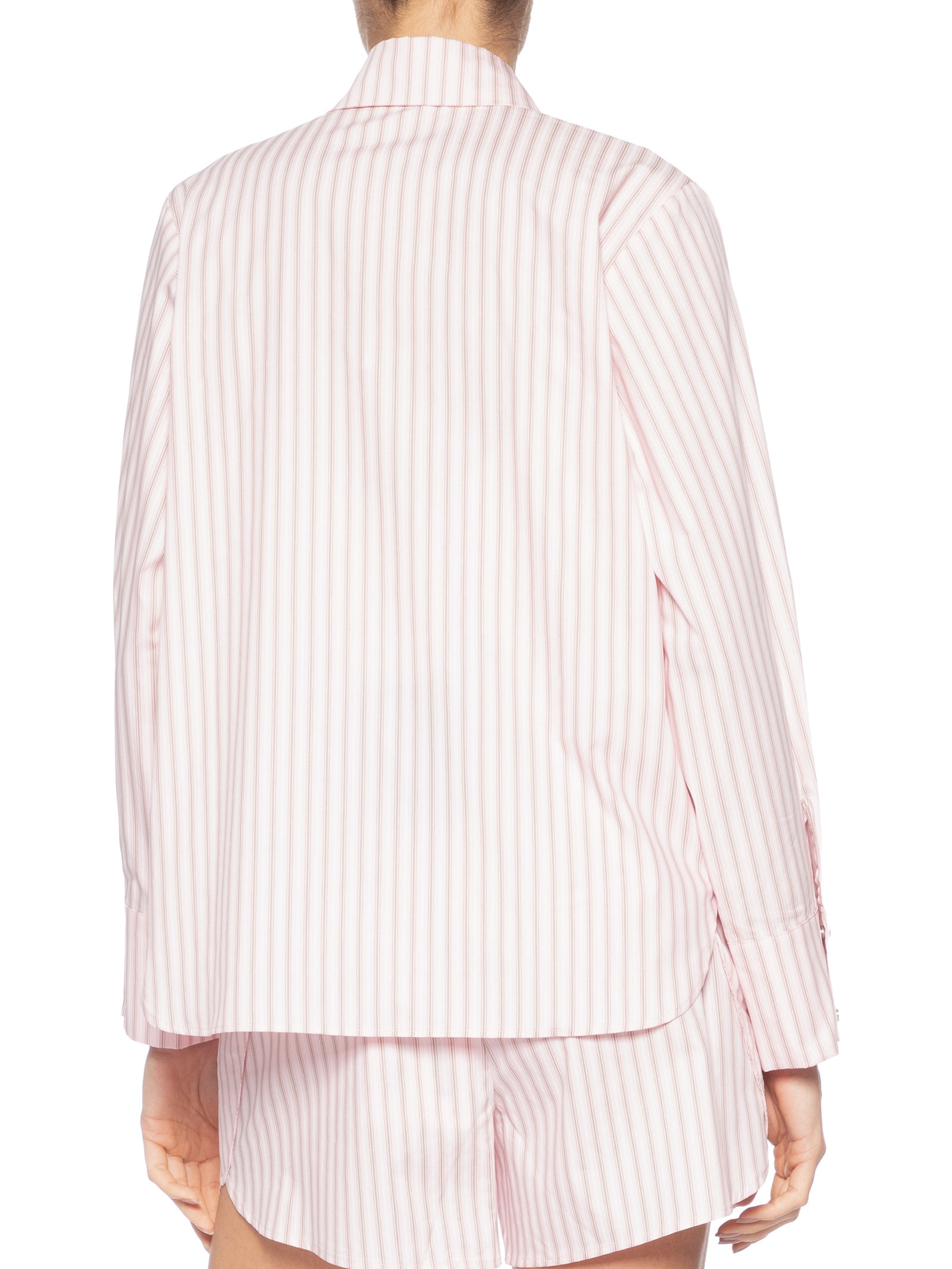 Camisa Feminina De Botão Manga Longa Fio Tinto Rosa Animale Jeans