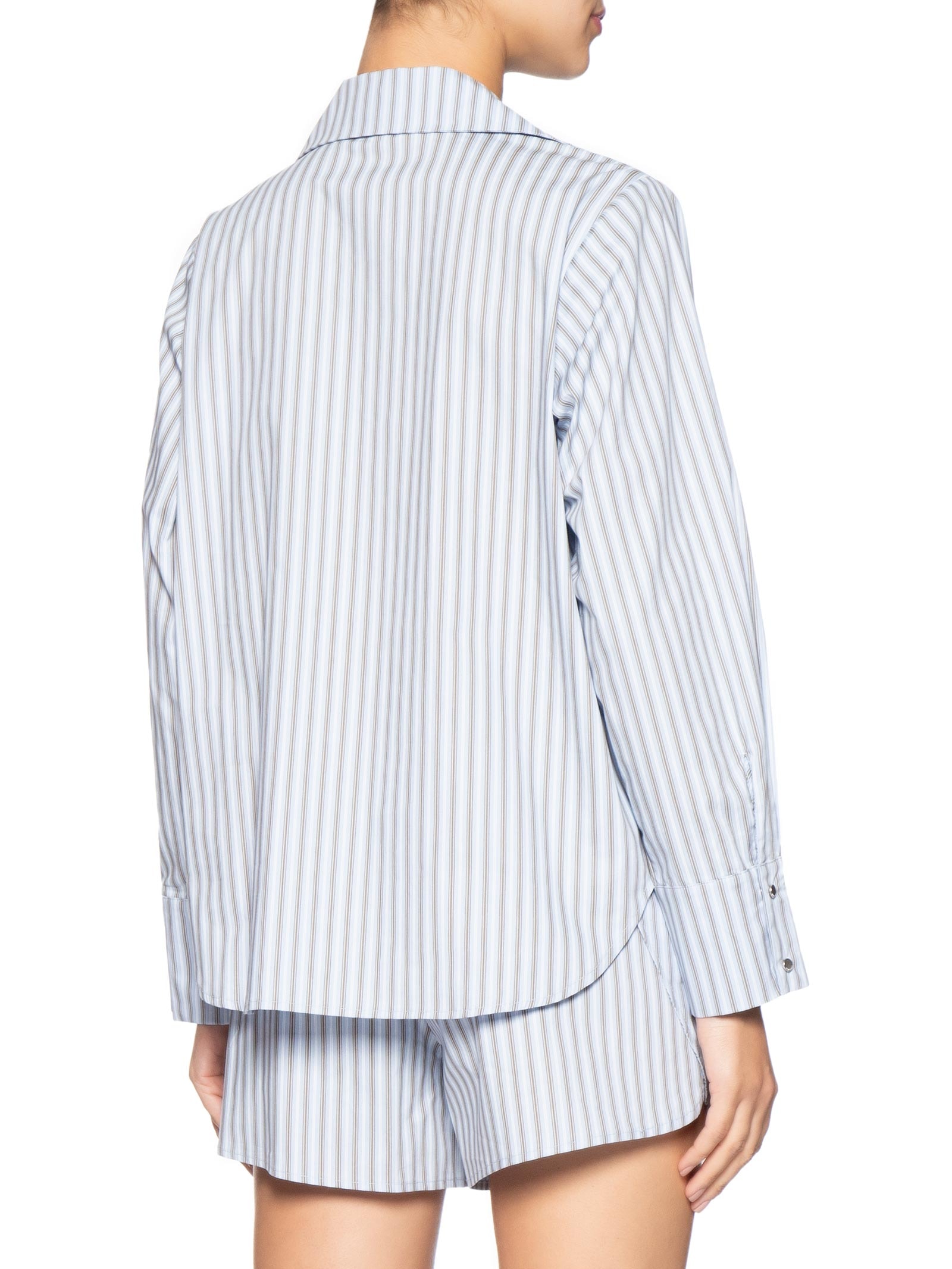 Camisa Feminina de Botão Ml Fio Tinto– Azul Animale Jeans