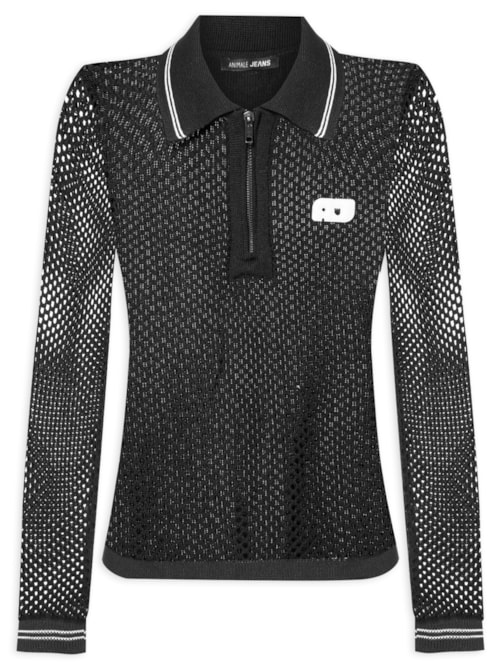 Camisa Feminina De Tricot Esporte – Preto