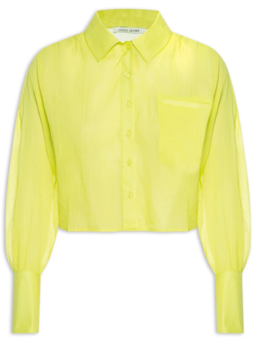 Camisa Feminina De Voil Gaze Manga Longa – Verde