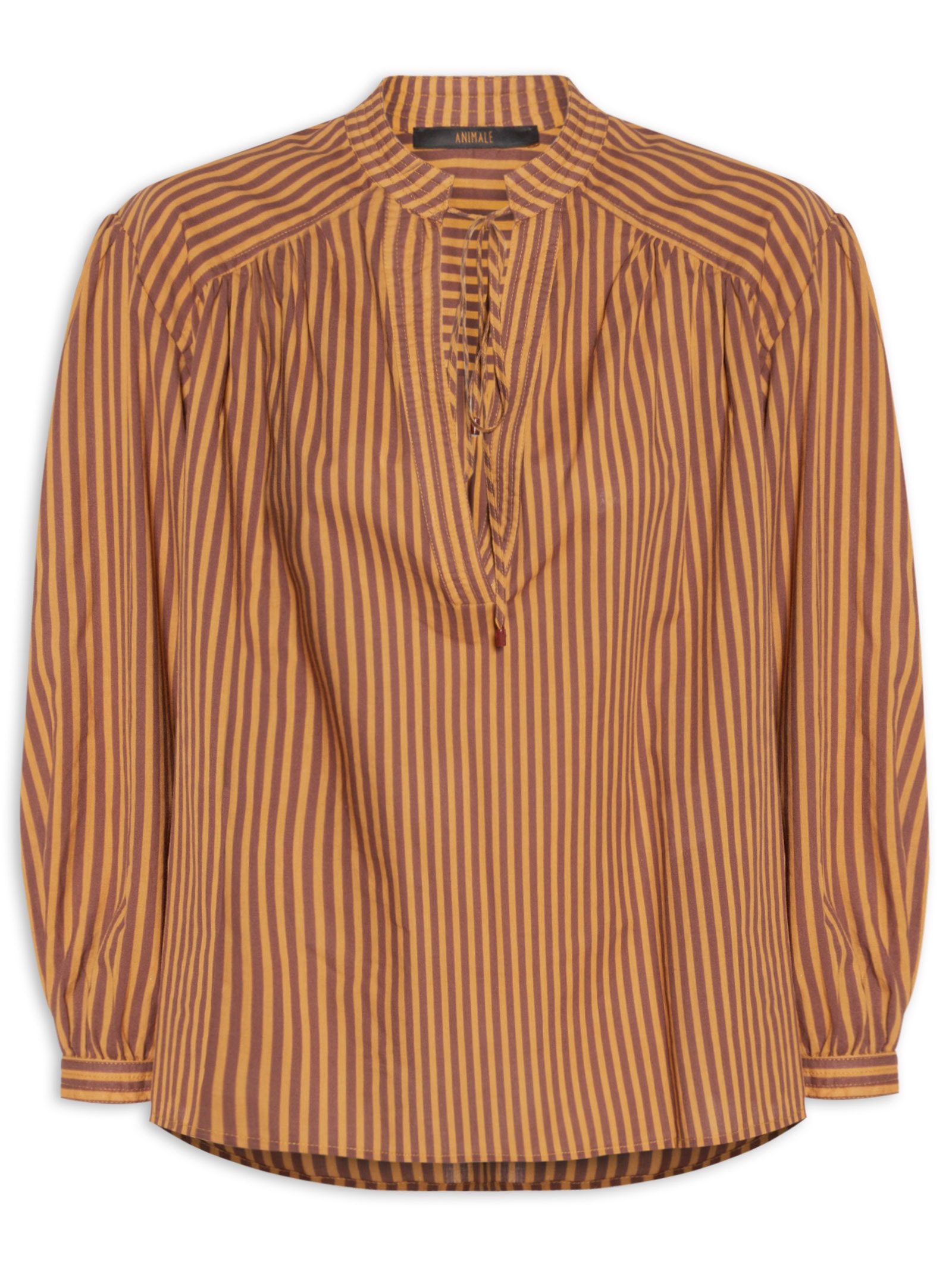 Camisa Feminina De Voil Listrada Laranja Animale