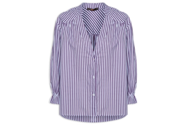 Camisa Feminina de Voil Listrada - Roxo