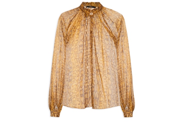 Camisa Feminina Decote Franzido Cobra Lajedo - Marrom