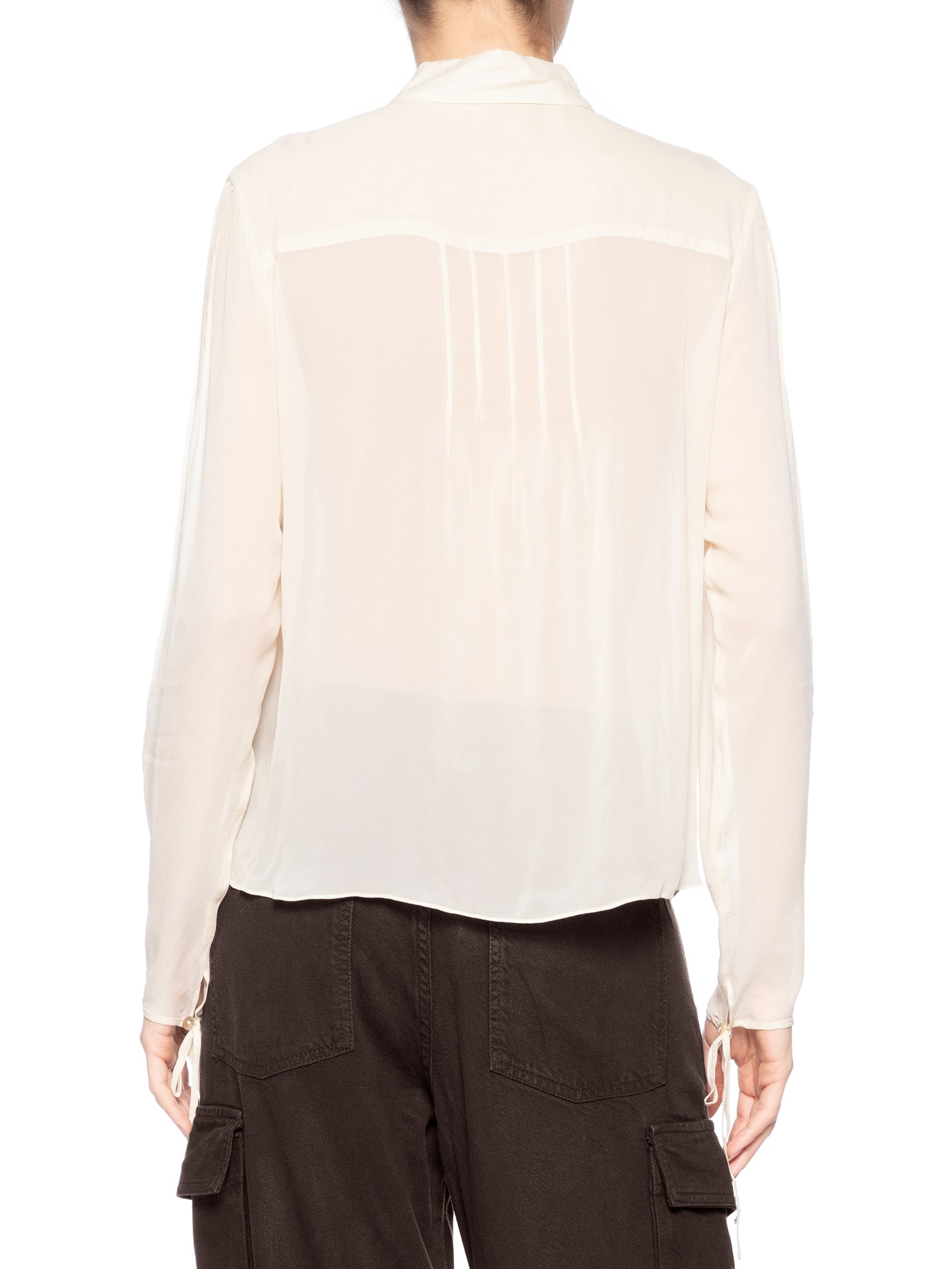Camisa Feminina Decote Jabour Bege Animale